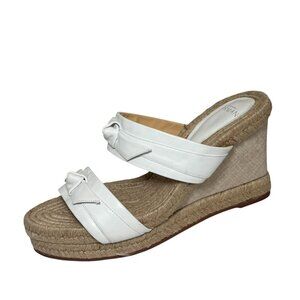$495 Alexandre Birman White Clarita Espadrille Jute Wedge Sandals 39.5/8.5 Women